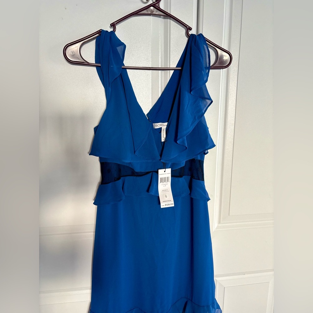 NWT BCBGeneration Lace-Inset Tiered Ruffled Maxi Dress - Size 2 - Picture 5 of 15